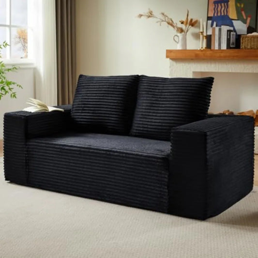 71 Boneless Couch Loveseat Sofa Comfy Deep Seat Cloud Couch Memory Foam