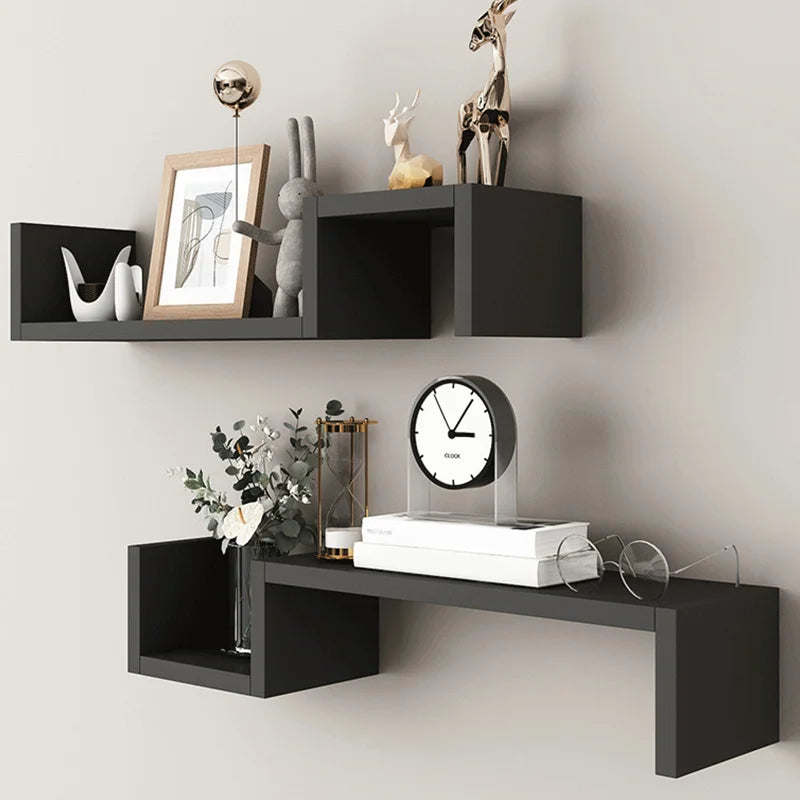2 PCS Floating Shelf Wall Mounted Storage Strong Eco-Friendly Simple Install