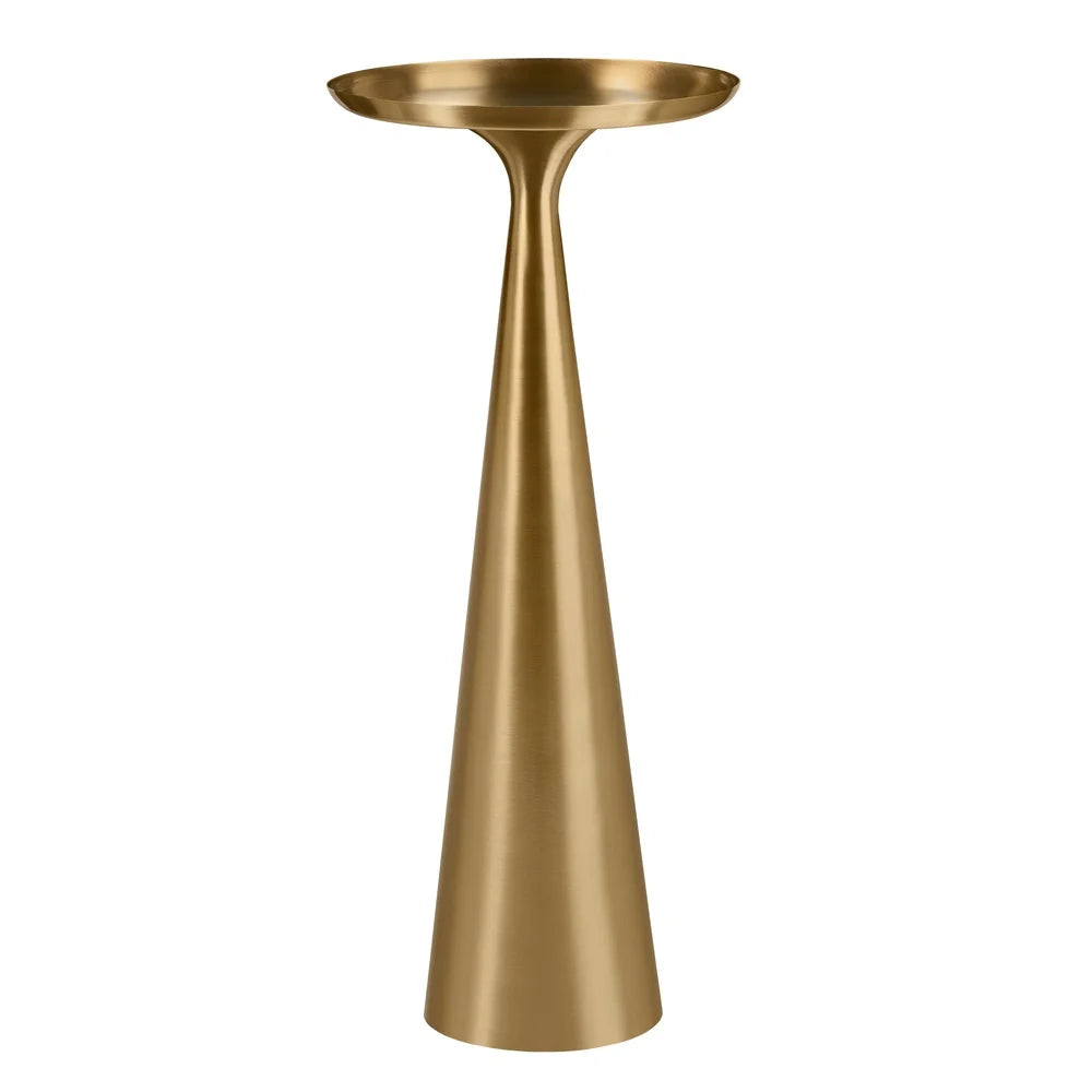 Elegant Round Metal Drink Table Modern Indoor End Table Fully Assembled