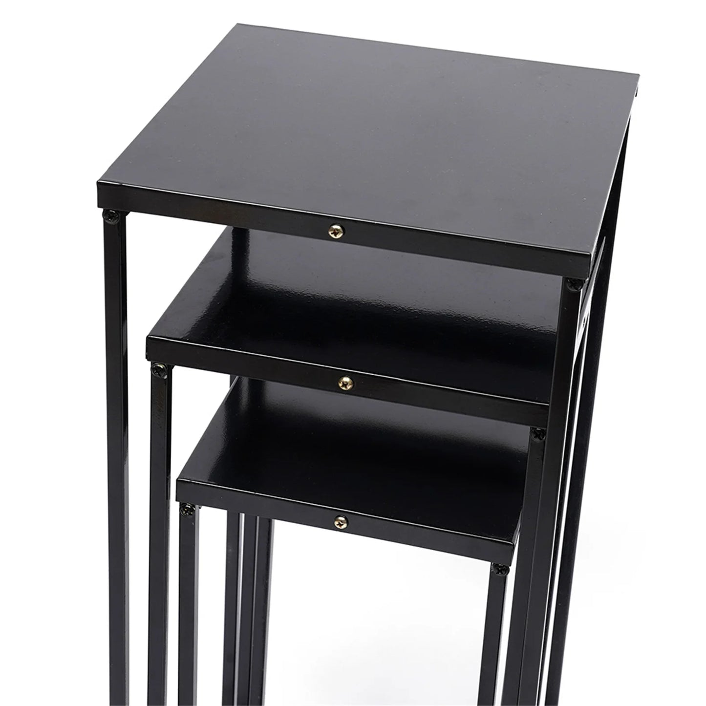 Set of 3 Metal Square Flower Stands Plant Holders for Home Wedding Decor