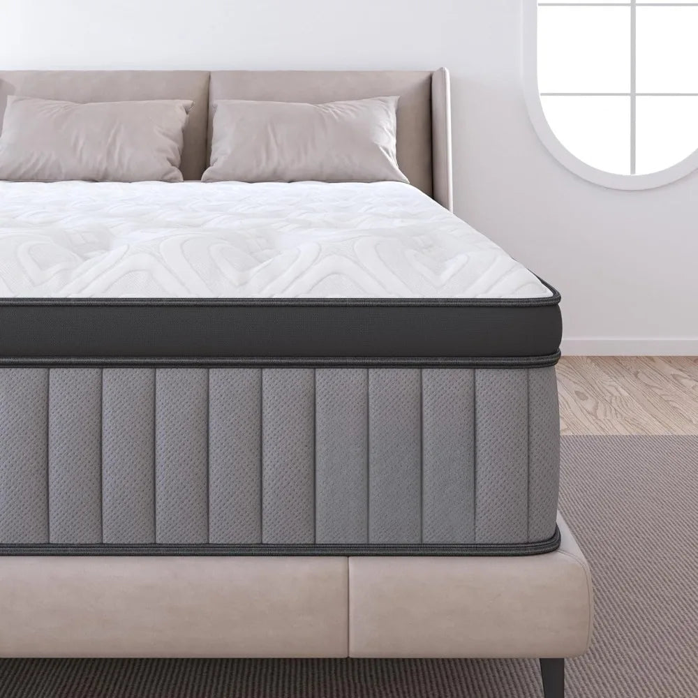 Ljustra Plush Queen Mattress 14 Inch Deep Sleep Hybrid Pain Relief