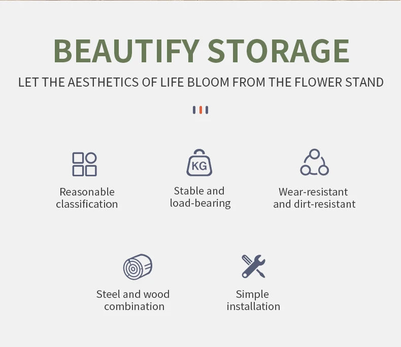 Ljustra Flower Stand Rack Metal Plant Holder Organizer for Home Garden