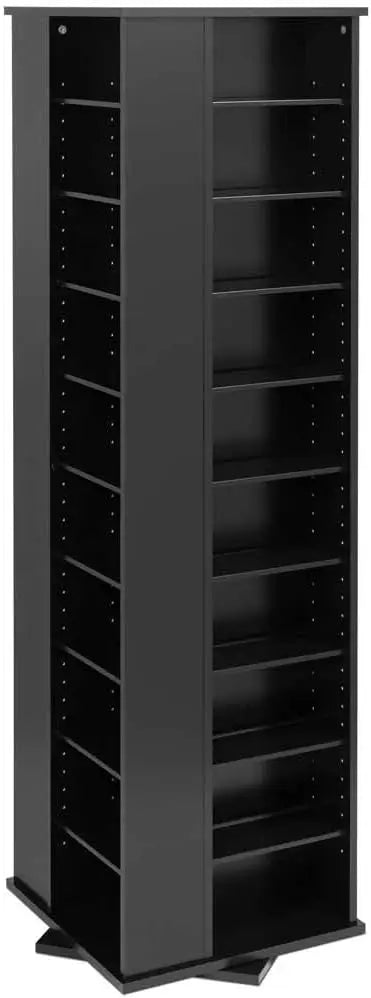 Ljustra Large 4-Sided Spinning Tower Adjustable Shelves Wood Storage