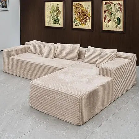 Ljustra Cloud Sectional Couch Modern L-Shape Chaise Sofa Living Room