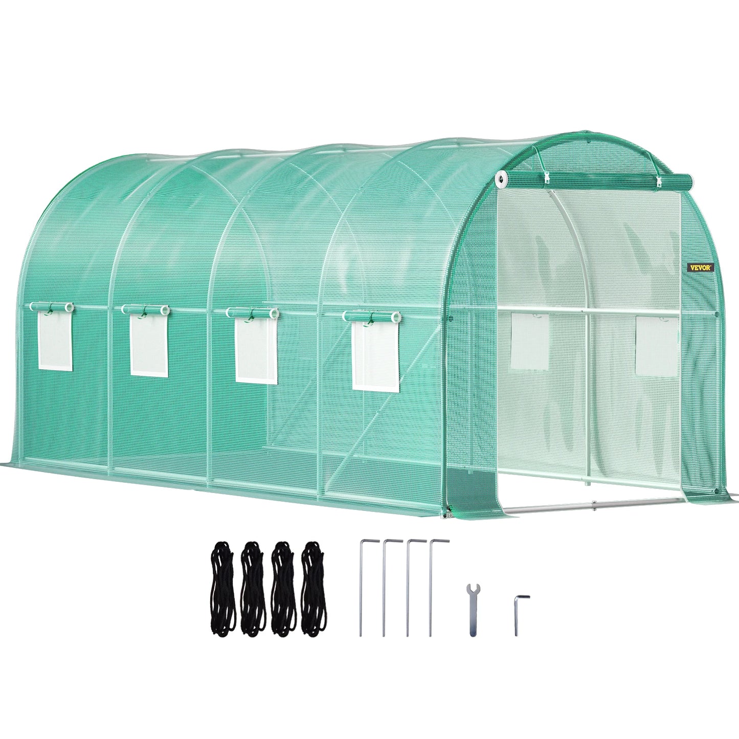 SucceBuy Walk-in Tunnel Greenhouse Galvanized Frame Waterproof Cover