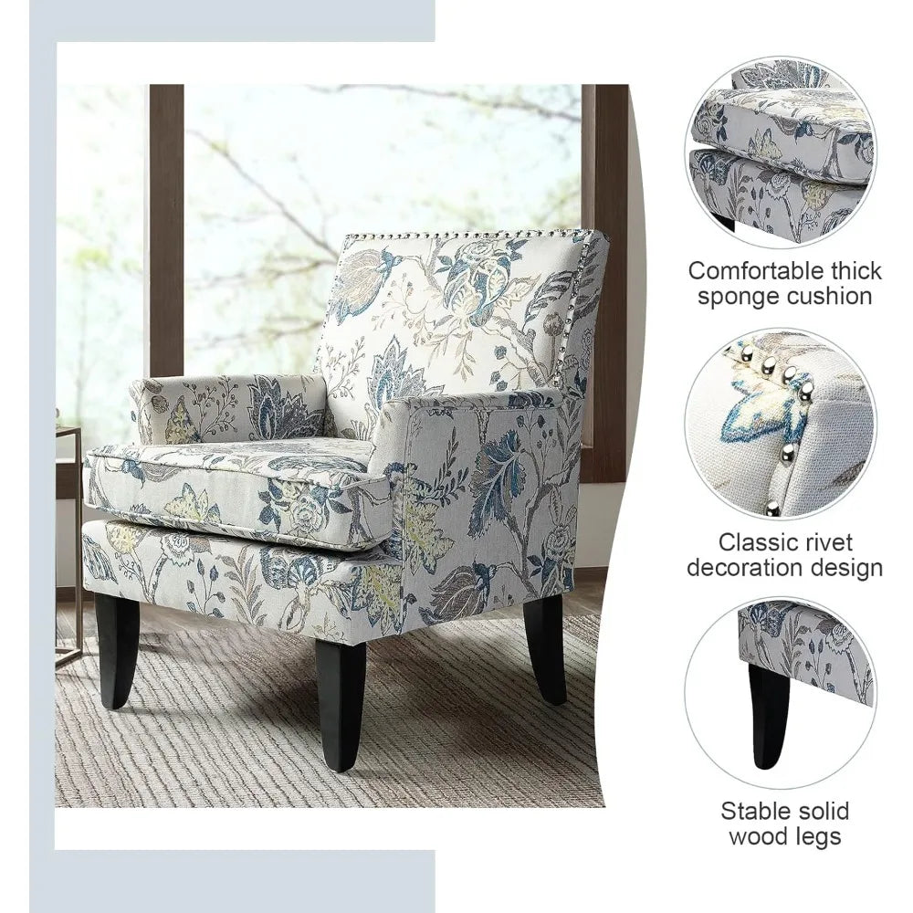 Modern Accent Chair High Back Padded Armrest Living Room Furniture