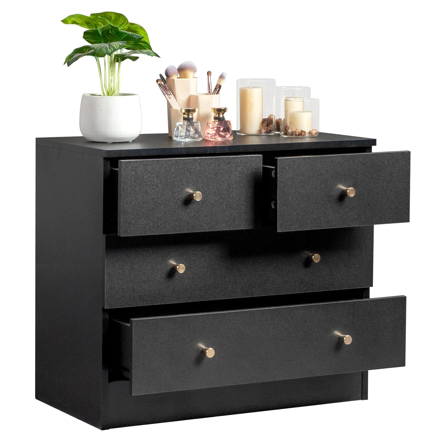 Modern Simple 4 Drawer Dresser Storage Unit for Bedroom Living Room