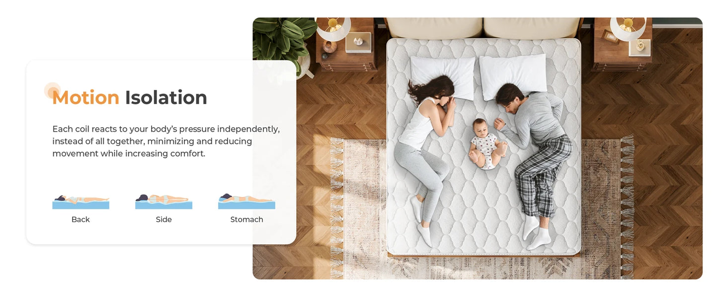 Ljustra Hybrid Queen Size Mattress Gel Memory Foam Pocket Spring