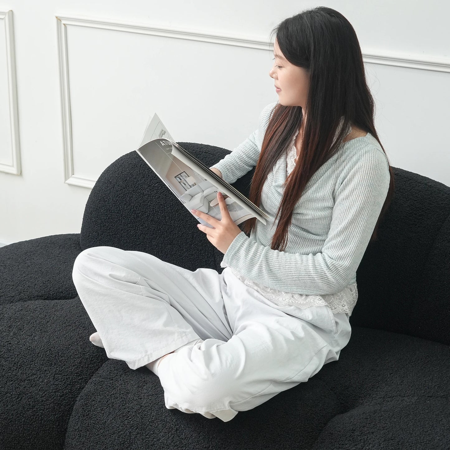 Ljustra Modern Cloud Shaped Sofa Comfy Upholstered Couch for Living Room