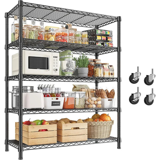 1984LBS Storage Shelves with Wheels 75.2" H Metal Shelving Unit