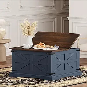 Rustic Farmhouse Coffee Table with Storage Lift Top for Living Room