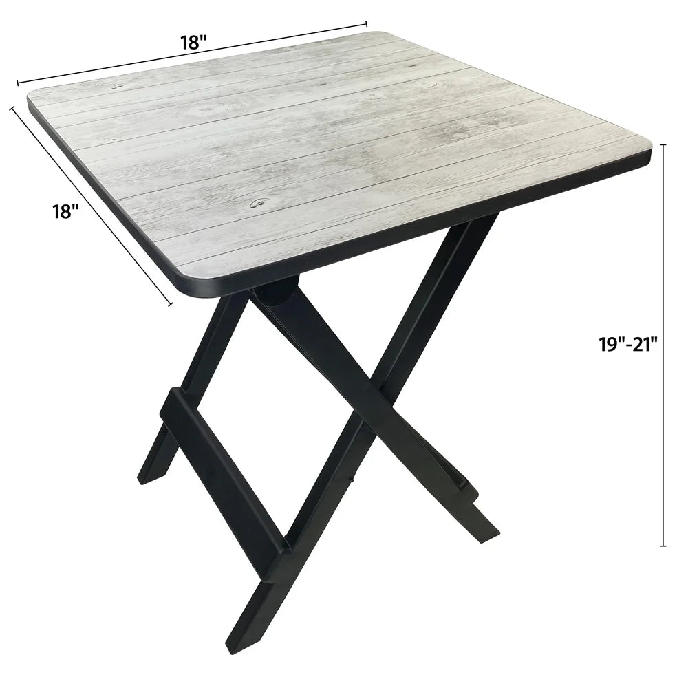 19 Inch Folding Side Table Portable Lightweight Adjustable Height Outdoor