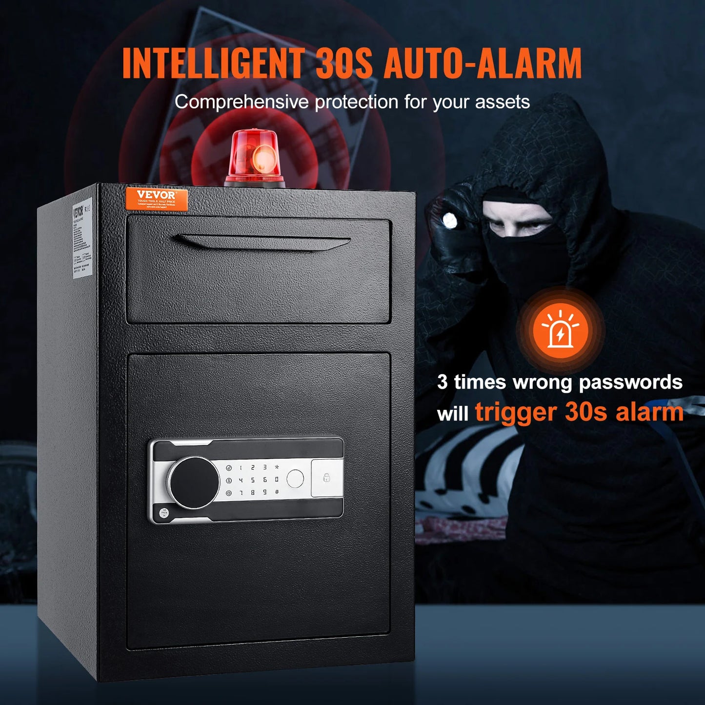Ljustra 1.7/2.5 Cub Depository Safe Electronic Lock Drop Slot Secure Storage