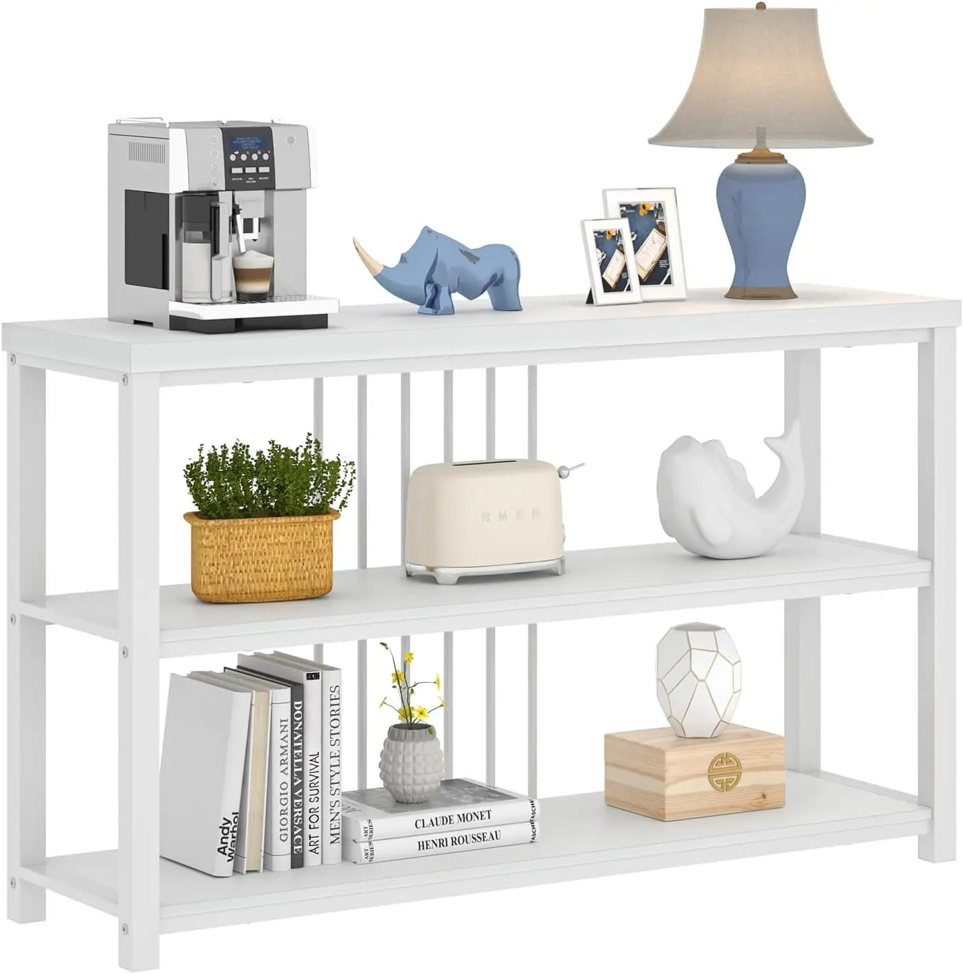 Modern 3 Tier Console Table Entryway Foyer Sofa Table Living Room Storage
