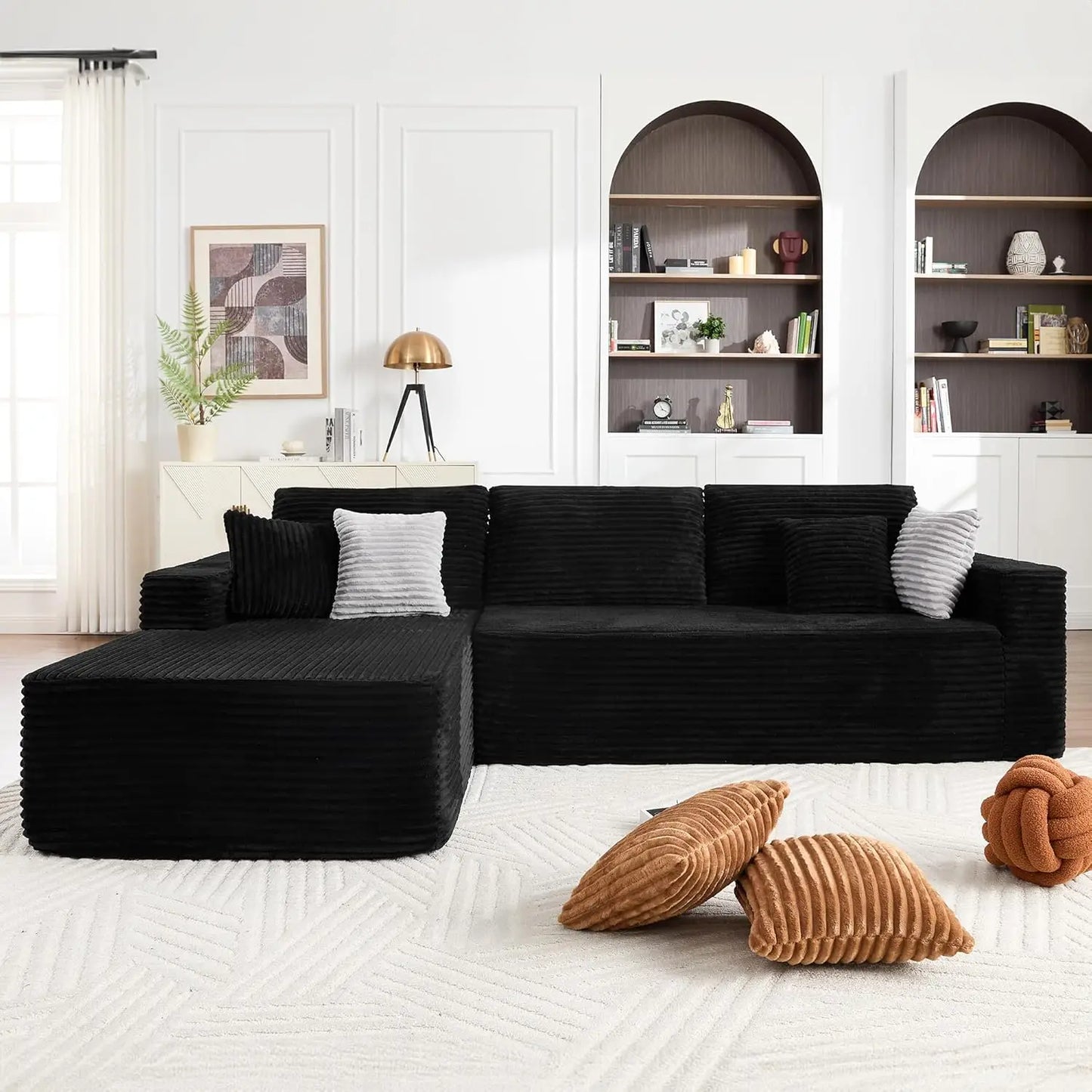 Ljustra 108 Inch Modular Sectional Sofa with Oversized Chaise Deep Seating