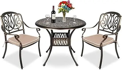 Ljustra 3 Piece Patio Dining Set All-Weather Outdoor Furniture