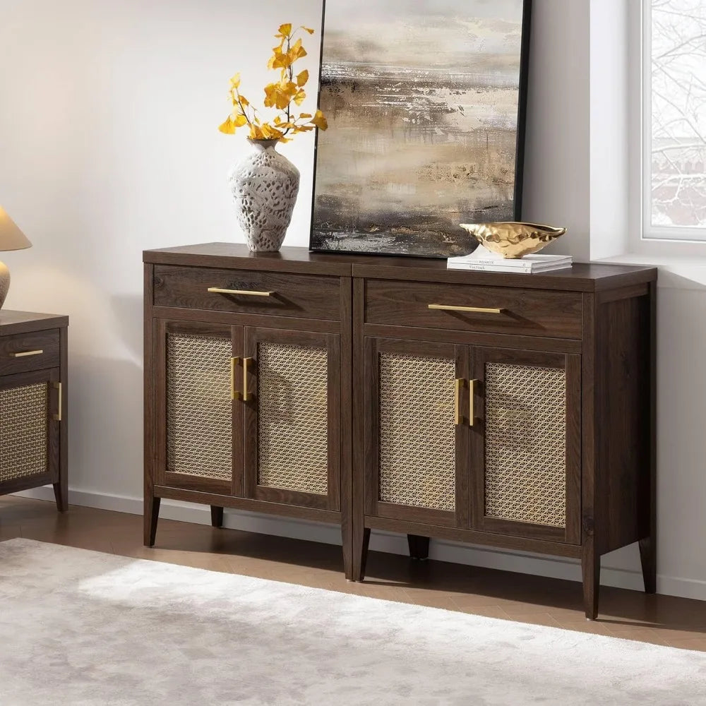 Mid Century Modern Sideboard Buffet Cabinet Set of 2 with Drawers