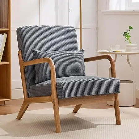 Mid Century Modern Accent Chair Corduroy Upholstered Reading Chair
