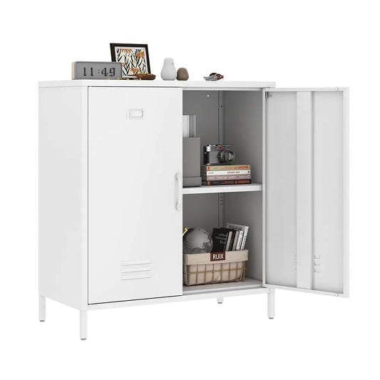 Metal Storage Cabinet 2 Door Steel Locker Sideboard Buffet Console Table