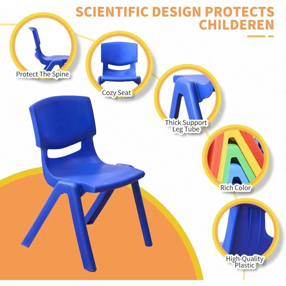 12Pcs Stackable Kids Chairs Flexible Seating for Toddlers and Children