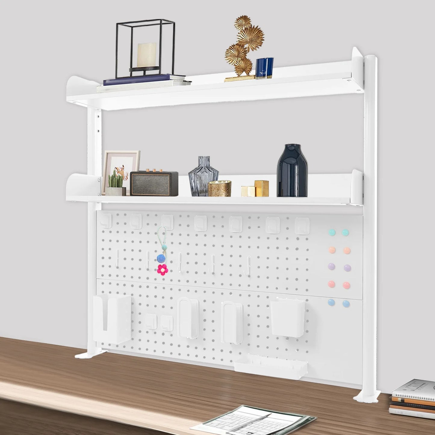 Desktop Bookshelf Clip-on Desk Organizer Modern Metal Storage Solution