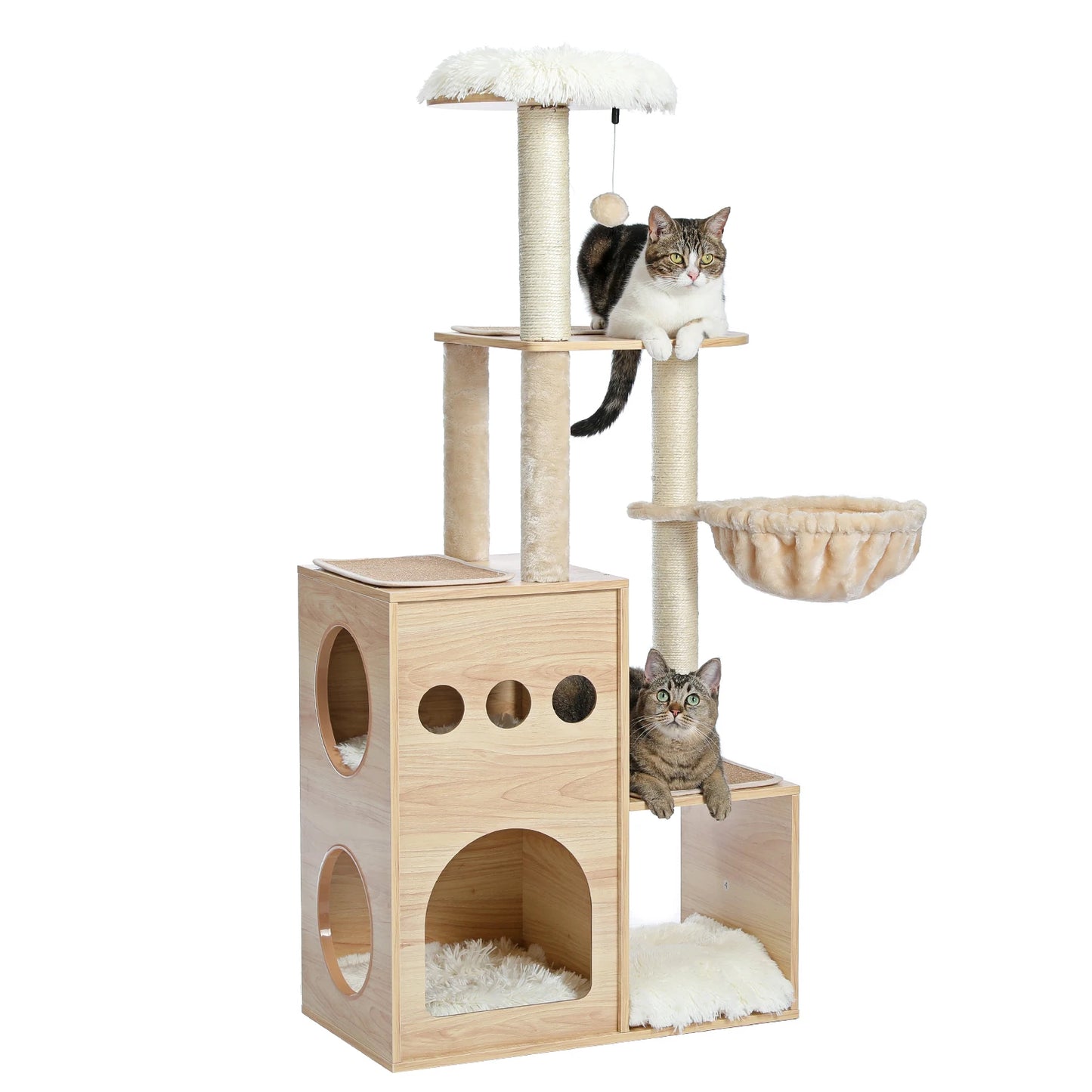 Ljustra Cat Tree Tower with Sisal Posts Large Perch Hammock Cozy Condo