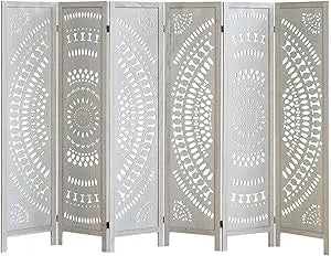 Carved 3 Panel Room Divider Folding Privacy Screen Home Decor Partition