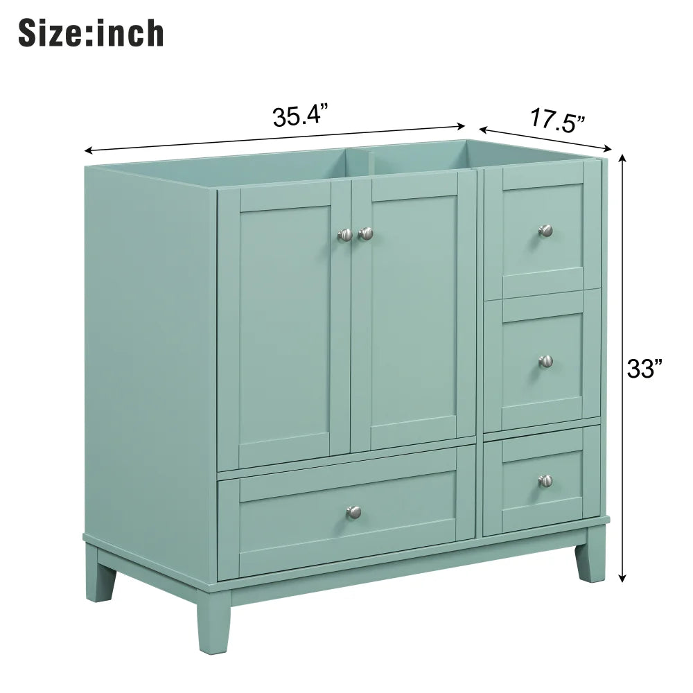 36 Inch Modern Bathroom Vanity with USB Charging and Ample Storage