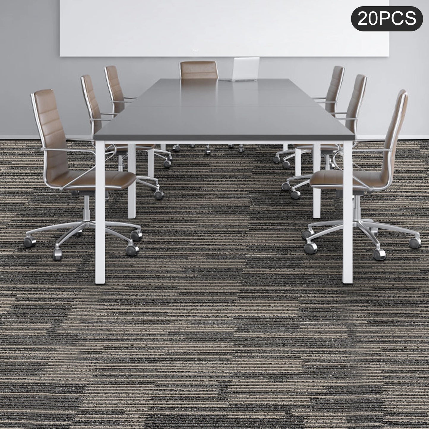 20Pcs Soft Padded Square Carpets 20x20" Washable Floor Mat Set