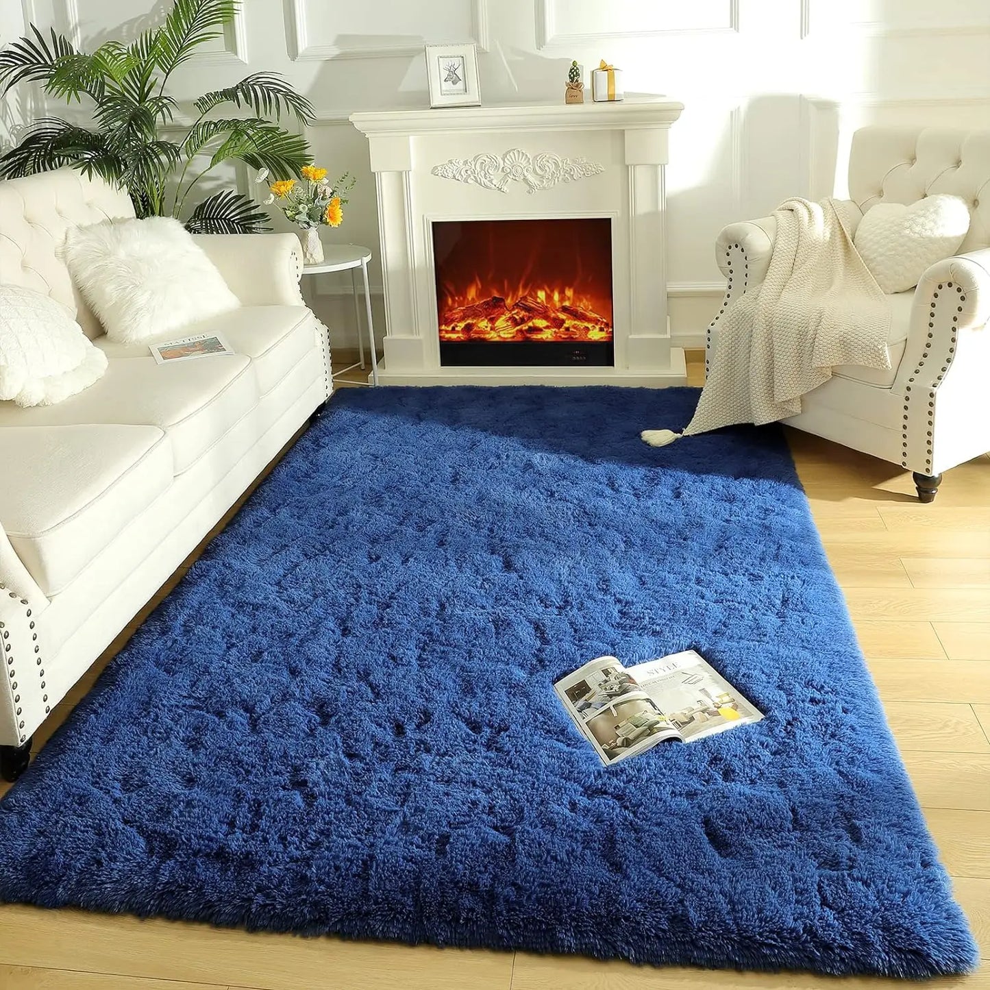 Fluffy Area Rugs for Bedroom Living Room Soft Fuzzy Non Slip Carpet