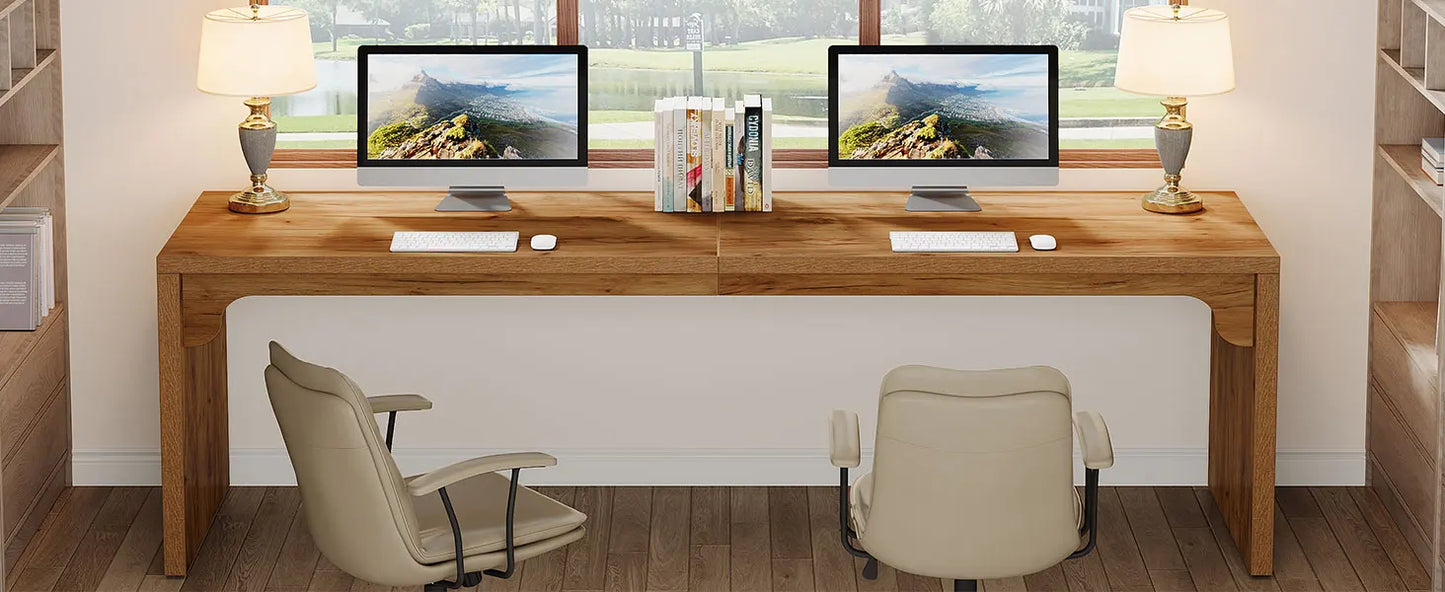 Ljustra 78.7 Inch Long Computer Desk Modern Double Workstation Office Desk