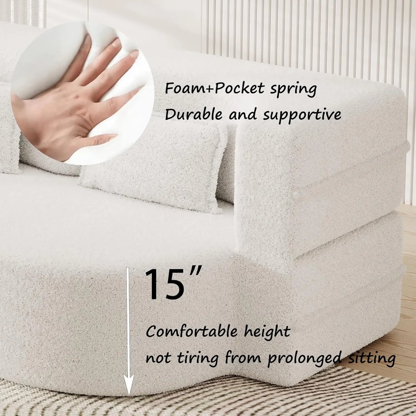 Ljustra Convertible Folding Sofa Bed Memory Foam Sleeper Couch