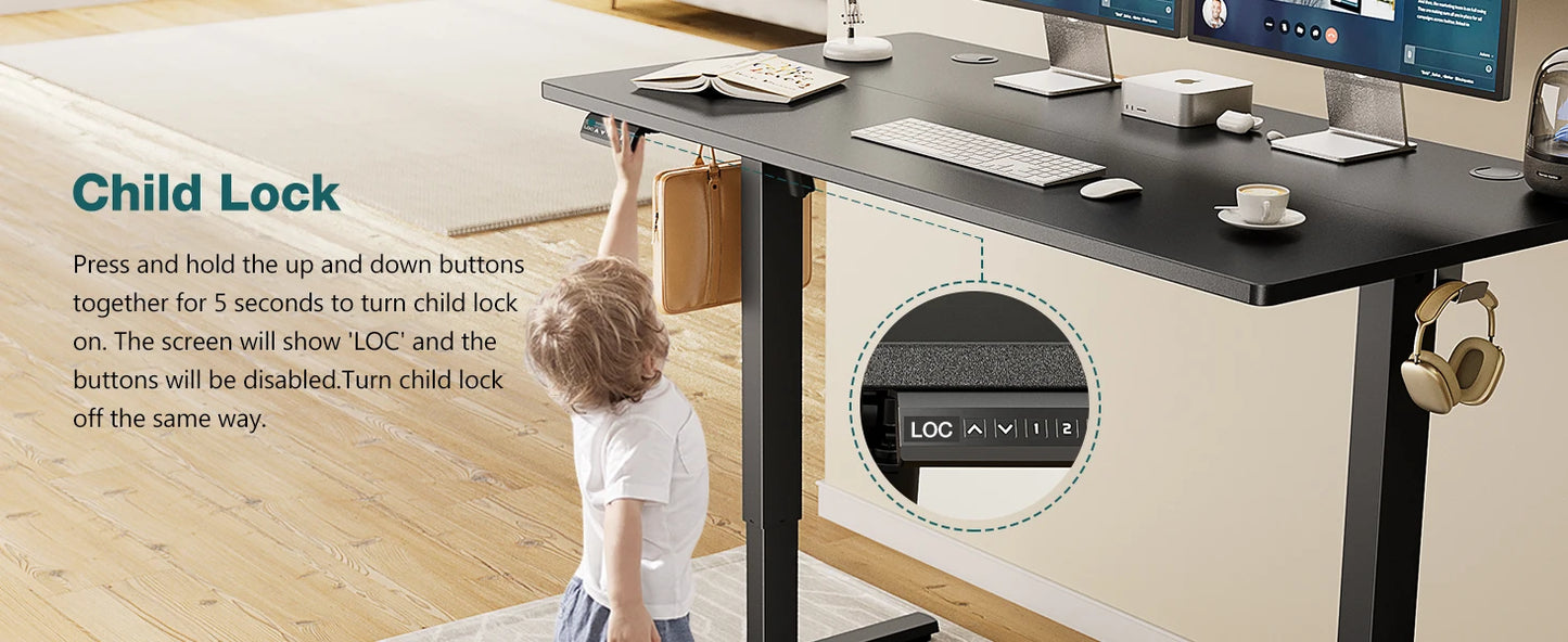 Ljustra Electric Height Adjustable Standing Desk Ergonomic Workstation