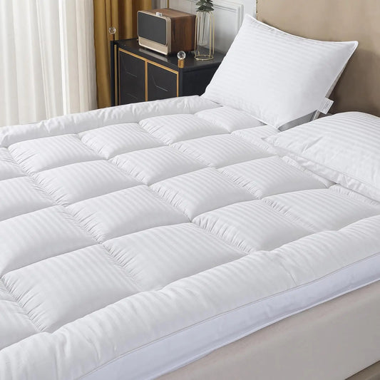 Ljustra Breathable Mattress Topper Soft Plush Full Extra Thick Pillow Top