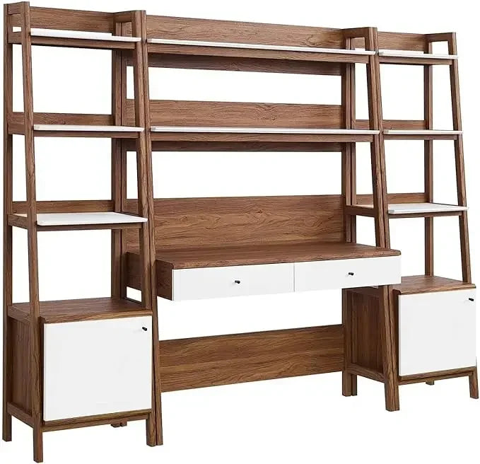 Bixby Home Office Desk Modern Mid Century Bookshelf Storage Display