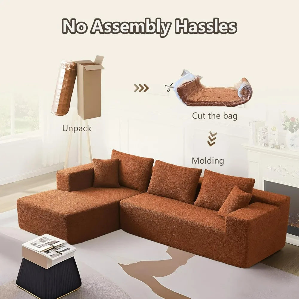 Modern L-Shape Modular Sectional Couch with Chaise Lounge