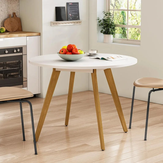 Mid Century Modern Dining Table Solid Wood Legs for Kitchen Living Room