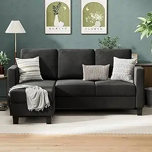 Ljustra L-Shaped Sectional Sofa with Movable Ottoman for Small Spaces