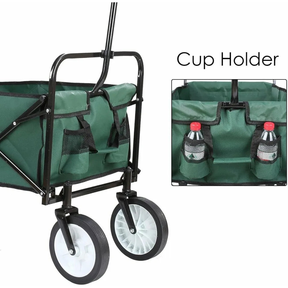 Heavy Duty Collapsible Wagon Folding Shopping Garden Beach Push Cart