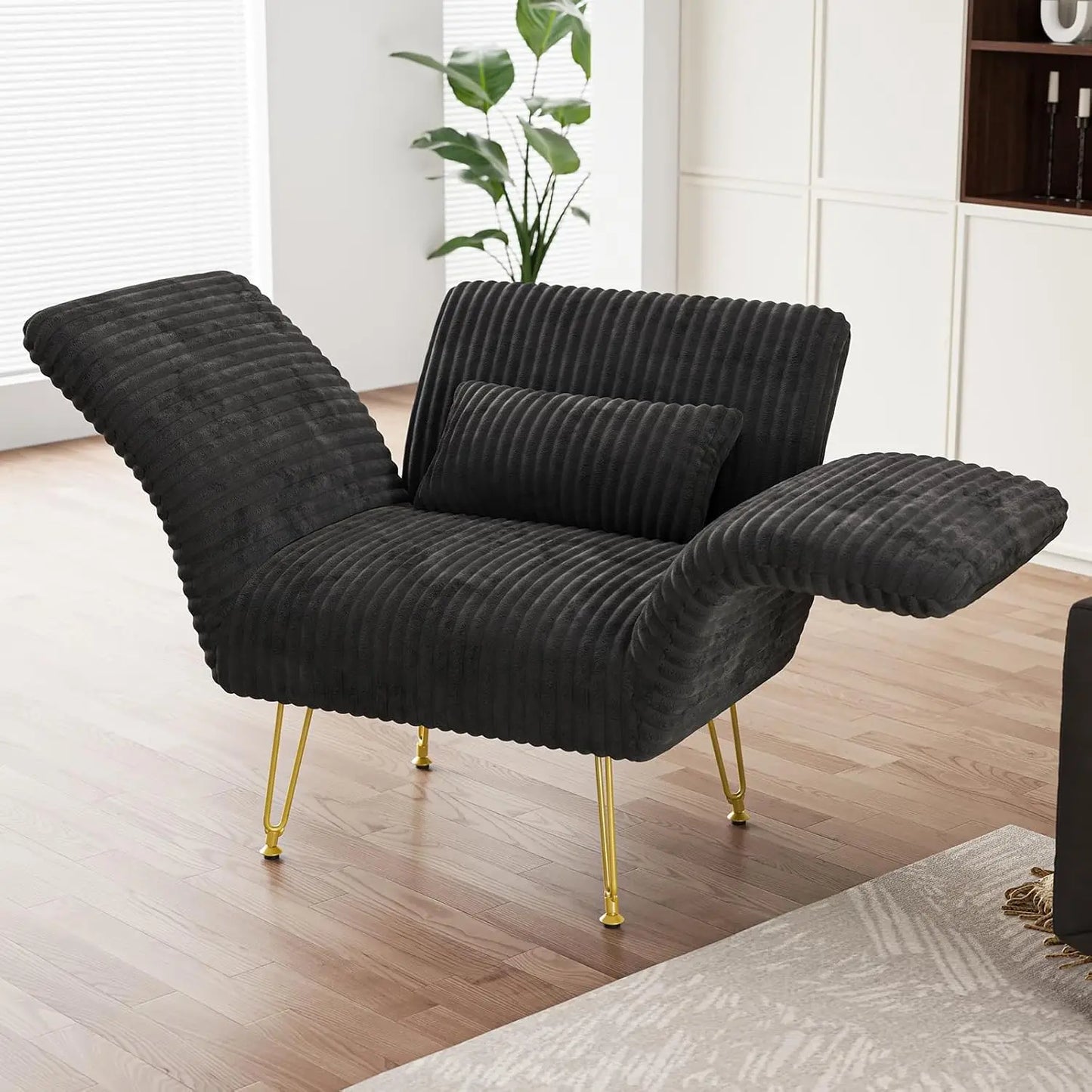 Comfy Accent Chair Cozy Wing Arm Sofa Adjustable Arms Living Room Bedroom