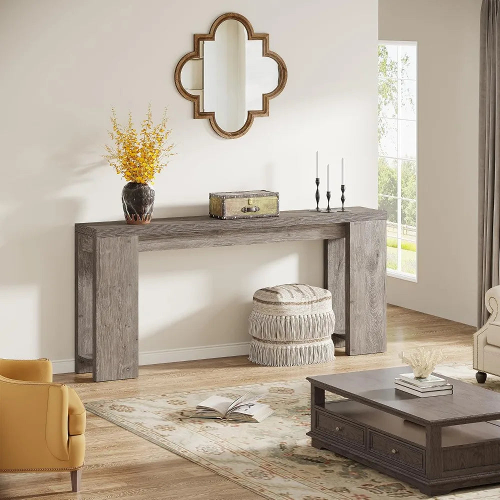 70.9 Inch Extra Long Farmhouse Console Table Narrow Entryway Sofa Table