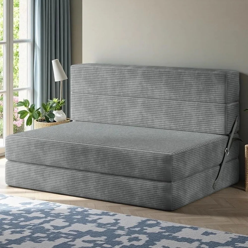 Ljustra Convertible Folding Sofa Bed Corduroy Memory Foam Couch