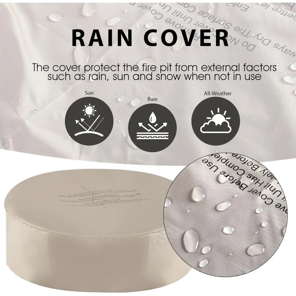 31.5 Inch Outdoor Propane Fire Pit Table With Tank Cover 50000 BTU