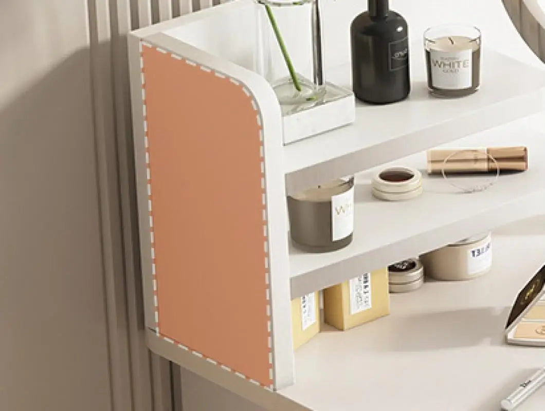 Luxury White Vanity Makeup Table with Drawers for Girls and Storage