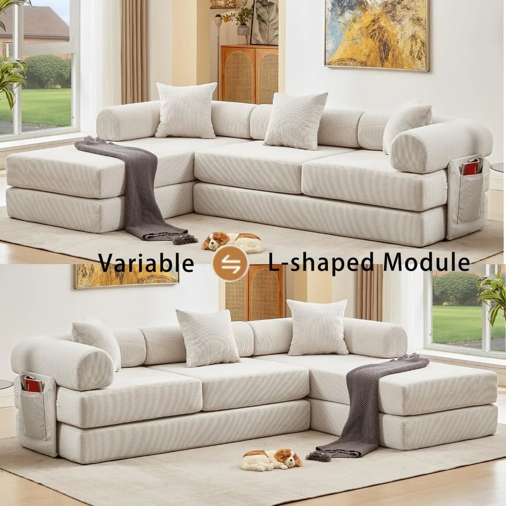 Ljustra 7-in-1 Convertible Sofa Bed Modular Cloud Sectional