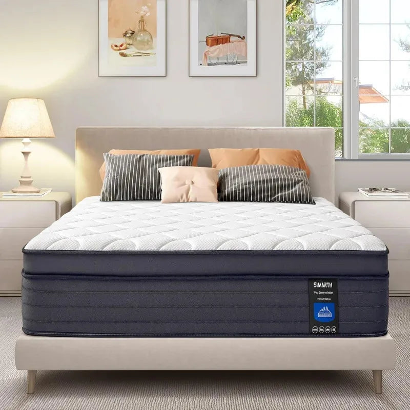 Ljustra King Size 12 Inch Memory Foam Hybrid Mattress Motion Isolation