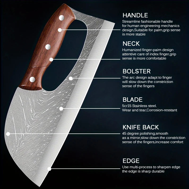 1/3PCS High Carbon Steel Boning Knife Handmade Professional Chef Knife
