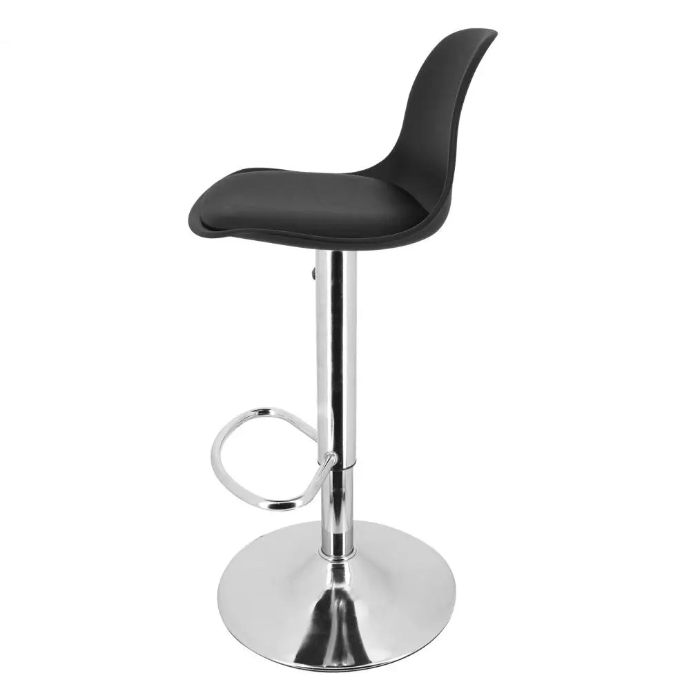 Modern Armless Kitchen Island Stool Set of 2 Adjustable Faux Leather