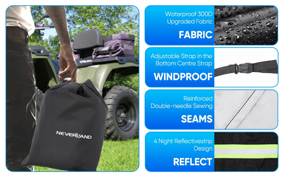 210D Universal Motorcycle Cover Waterproof UV Dust Rain Snow Proof