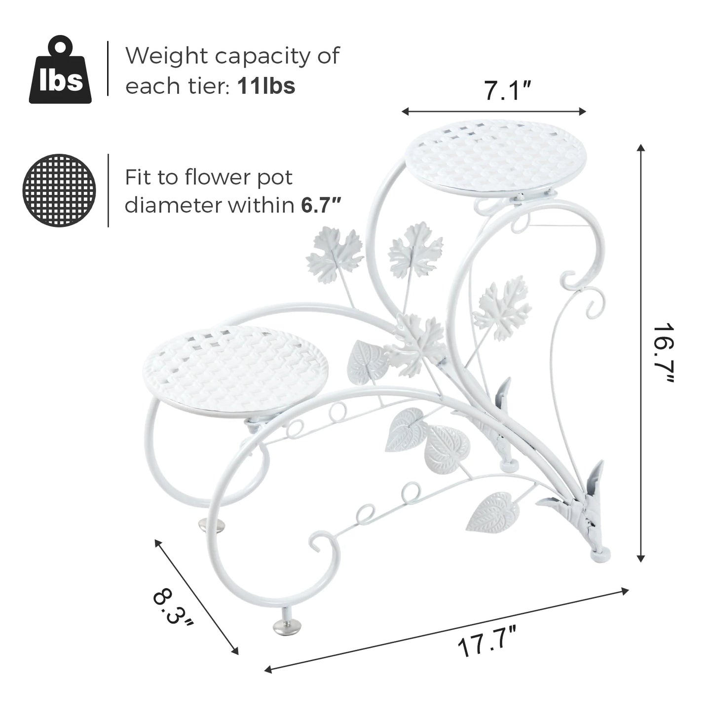 Tall Metal Plant Stands Elegant Iron Flower Pot Holder for Garden Living Room